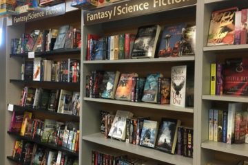 Fantasy and Science Fiction bookshelves