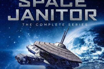 audiobook cover Triana Moore Space Janitor. Space station by a planet in shades of blue